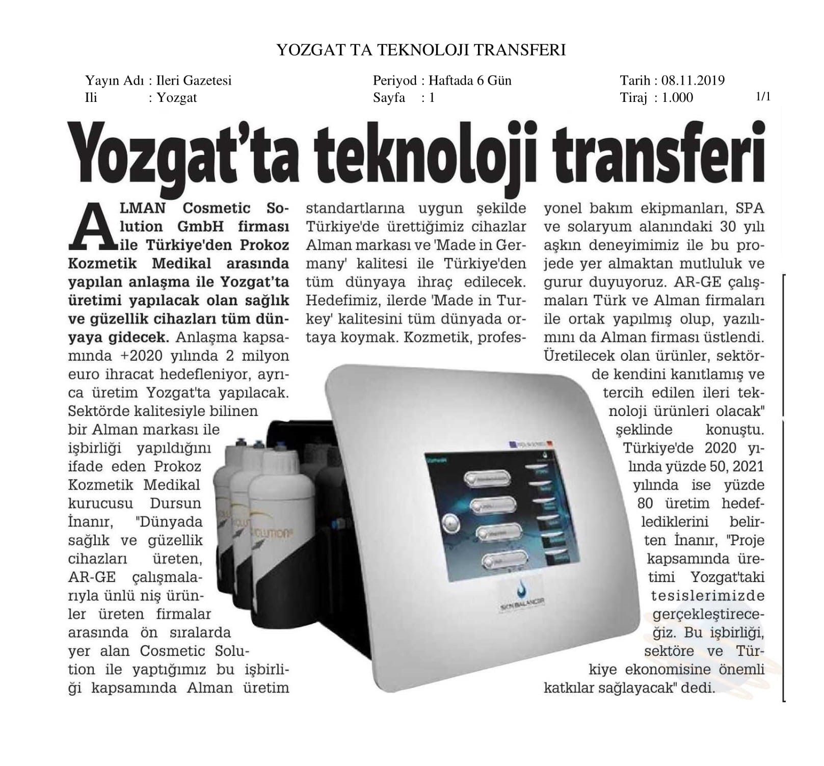 Yozgat'ta Teknoloji Transferi